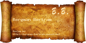 Bergman Bertram névjegykártya